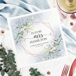 Greenery Geometric Wreath Bridal Shower Napkins