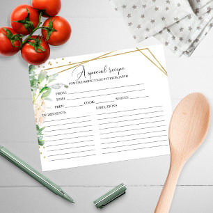 Greenery Geometry Gold Foil Bridal Shower Recipe