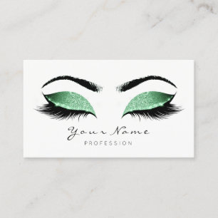 Greenery Glitter Makeup Artist Lashes Eco Cosmetic Appointment Card