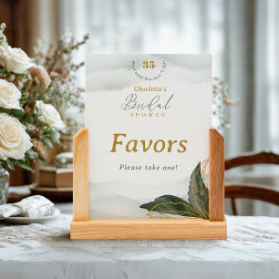 Greenery Gold Bridal Shower Favors Tabletop Card