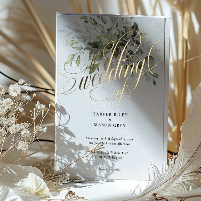 Greenery Gold Calligraphy Wedding Elegant Script (Creator Uploaded)