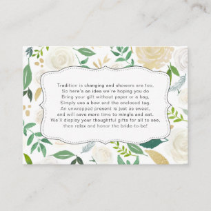 Greenery Gold Display bridal shower insert card