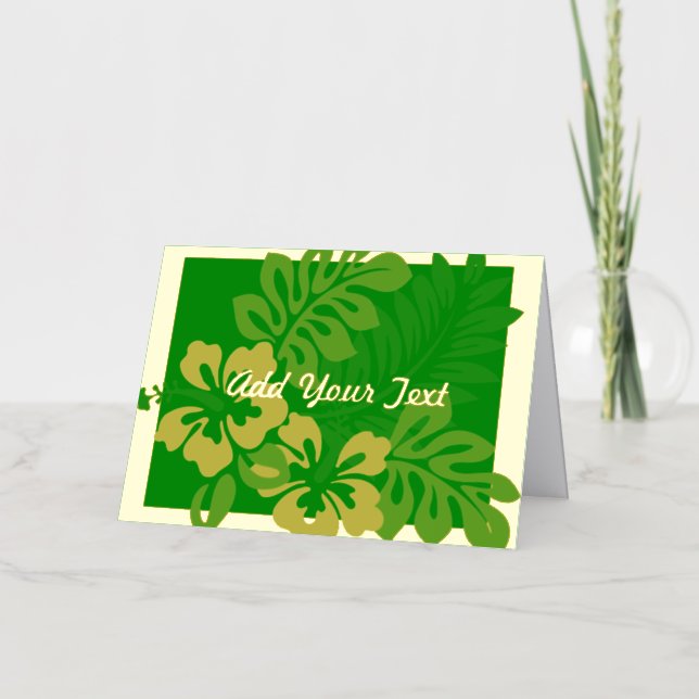 Greenery Gold Foil Folded Custom Card (Front)