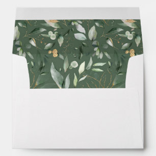 Greenery Gold Foliage Eucalyptus Envelope