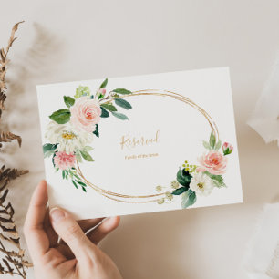 Greenery & Gold Geometric Elegant Reserved Sign