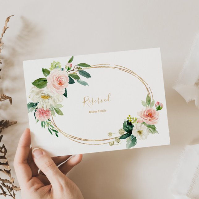 Greenery & Gold Geometric Elegant Reserved Sign (Creator Uploaded)