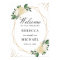 Greenery Gold Glitters Floral Wedding Welcome Sign