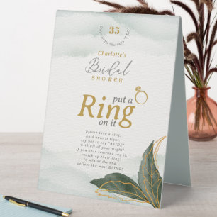 Greenery Gold put a Ring on it Bridal Shower Game
