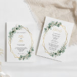 Greenery Gold Simple Details All In One Wedding Invitation<br><div class="desc">This greenery gold simple details all in one wedding invitation design features easy mix and match coordinating styles in black and white with delicate greenery elements adding graceful flourish around simple sophisticated typography and lovely minimal calligraphy script. The watercolor eucalyptus and other botanical leaves arch beautifully throughout, with dark emerald...</div>