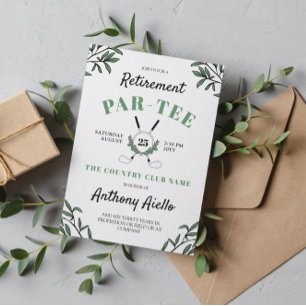Greenery Golf Themed Retirement Party Invitation