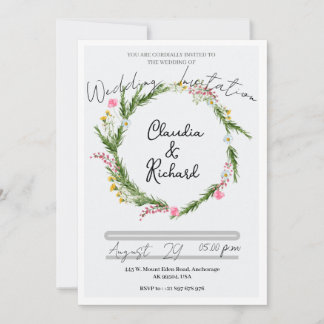 Greenery Grace Weddiing Invitation
