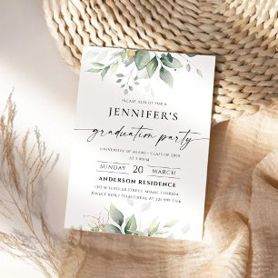 Greenery Graduation Party Invitation