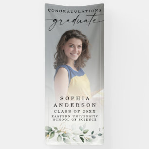 Greenery Graduation Photo Congratulations Banner