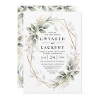 Greenery Green and Gold Geometric Rustic Wedding