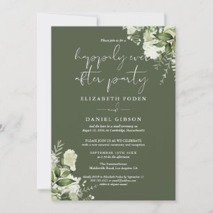 Greenery Happily Ever After Party Wedding Vows Invitation