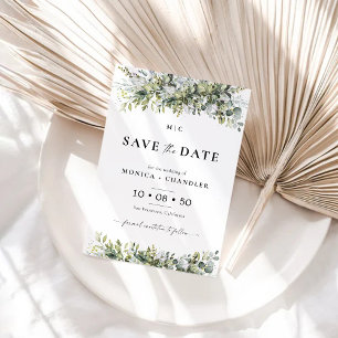 Greenery Herbal Save The Date Cards