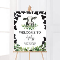 Greenery Holy Cow Baby Shower Welcome