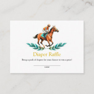 Greenery Horse Baby Shower Diaper Raffle cards