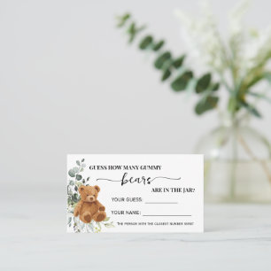 Greenery How Many Gummy Bears Shower Game Card