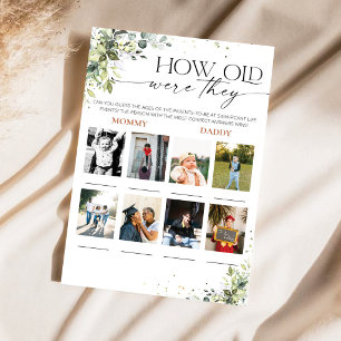 Greenery How Old Were They Baby Shower Game