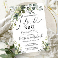 Greenery I DO BBQ Engagement Party Invitation