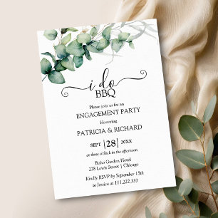 Greenery I Do BBQ Engagement Party   Invitation