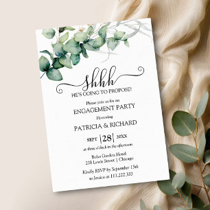 Greenery I Do BBQ Engagement Party   Invitation