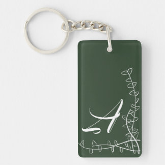 Greenery initial Keychain