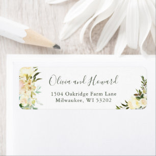 Greenery Ivory Floral Return Address Label