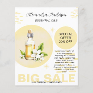 Greenery Jasmine Essential Oils Watercolor Floral Flyer