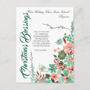 Greenery Joyful Christmas Gathering Invitation Postcard