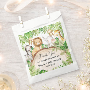 Greenery Jungle Animals Baby Shower 1st Birthday Favour Bag