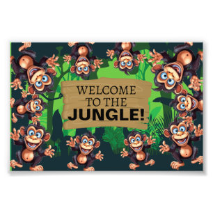 Greenery Jungle Animals Safari  Photo Print