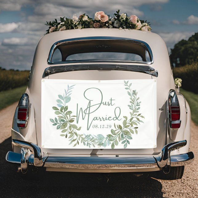 Greenery Just Married Banner (Creator Uploaded)