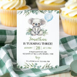 Greenery Koala Boy Birthday Invitation<br><div class="desc">Invite guests to a nature-inspired celebration with this Greenery Koala Boy Birthday Invitation! Featuring an adorable cute koala surrounded by lush greenery,  this design sets the perfect tone for a woodland-themed boy's birthday party. A sweet and charming way to start the festivities!</div>