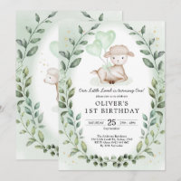 Greenery Lamb 1st Birthday Baby Sheep Party