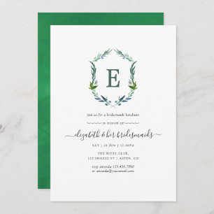 Greenery Laurel Crest Bridesmaid's Luncheon Invitation