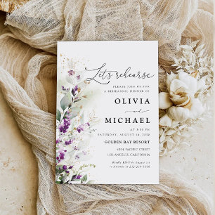 Greenery Lavender Rehearsal Dinner Invitation