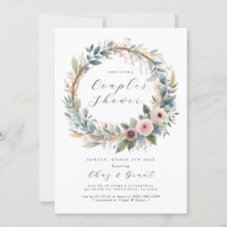 Greenery Leafy Hoops Bridal Shower  Invitation