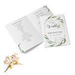 Greenery Leaves Calligraphy Wedding Folded Program<br><div class="desc">Modern and elegant design printed Greenery Leaves Calligraphy Wedding Folded Program that can be customized with your text. Please click the "Customize it" button and use our design tool to modify this template. Check out the Graphic Art Design store for other products that match this design!</div>
