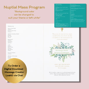 Greenery Leaves Catholic Wedding Nuptial Mass