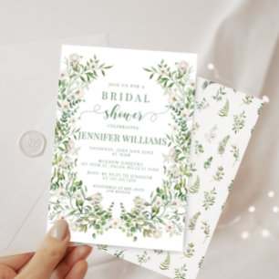 Greenery leaves floral Bridal Shower Invitation