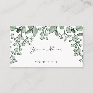Greenery Leaves Floral Business Card