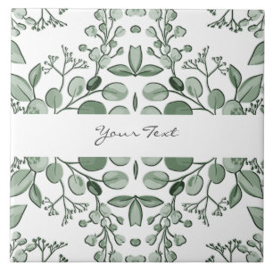 Greenery Leaves Floral Ceramic Tile