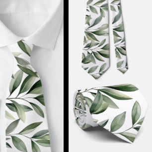 Greenery Leaves Green Nature Botanical Casual Tie