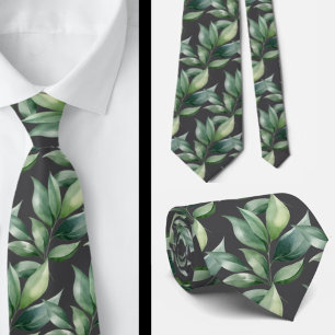 Greenery Leaves Green Nature Botanical Casual Tie
