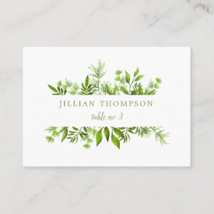 Greenery Leaves Minimal Wedding Place Card