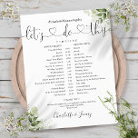 Greenery Leaves Script Wedding Schedule Timeline<br><div class="desc">This stylish greenery leaves botanical wedding schedule-timeline can be personalised with your wedding details in chic lettering. Designed by Thisisnotme©</div>