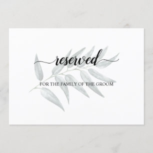 Greenery Leaves Wedding Reserved Seating Sign Invitation
