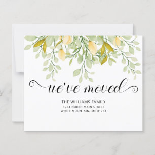 Greenery Lemon Watercolor Floral Budget Moving